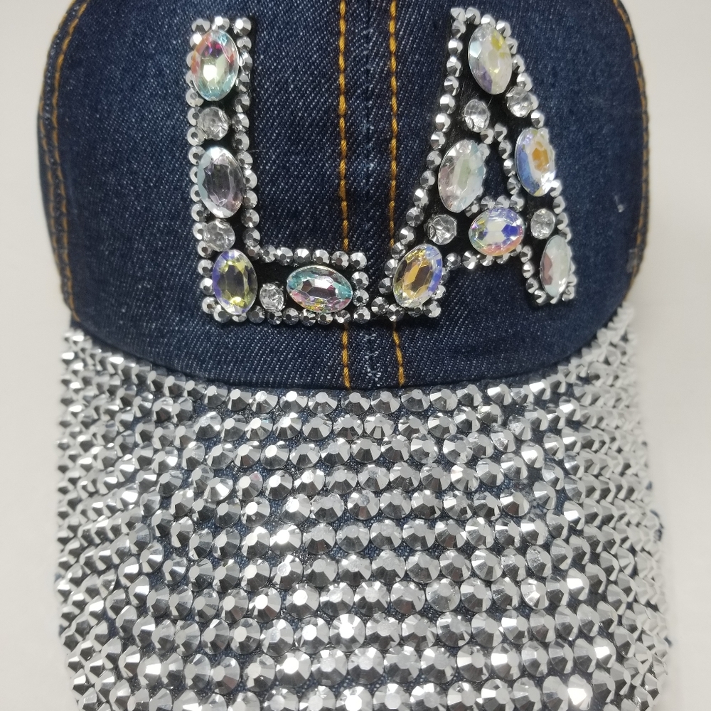 Los Angels hat with Crystals (Denim jeans)